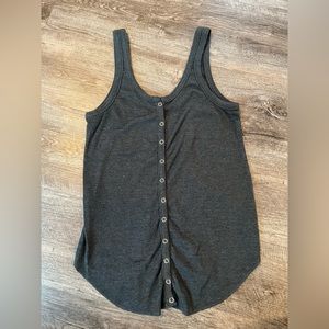 Chaser Blue Button Up Ribbed Tank Size Small